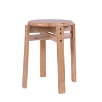 凳子家用实木方凳小板凳木板凳四方凳橡木餐桌凳成人折叠椅子 圆面餐凳[原木色无图]
