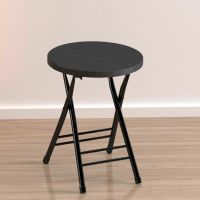 折叠椅子靠背家用便携简易凳子电脑办公室会议座椅宿舍餐椅麻将椅 黑架-黑色[木纹]