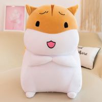 可爱仓鼠毛绒玩具抱枕老鼠公仔布娃娃大玩偶女孩睡觉床上生日礼物 棕开心款 30cm(儿童款送瓜子)