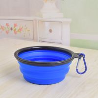 狗狗外出喝水杯狗狗户外水杯宠物用品随行杯喂水喝水器外出水壶 小号蓝(单独折叠碗) [防漏款外出水壶]