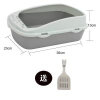 全封闭猫砂盆抽屉式防外溅折叠猫厕所顶入式超大号拉屎盆猫咪用品 半封闭中号灰色[幼猫专用款] 仅送猫砂铲