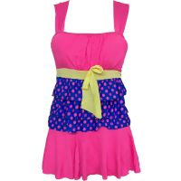 分体泳衣女仙女范学生小清新保守修身显瘦遮肚温泉沙滩少女游泳衣 1651-粉色 M(适合80-100斤)