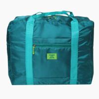 买2赠1化妆包韩版防水尼龙折叠式旅行收纳袋拉杆箱收纳包男女通用 湖蓝43*17*35