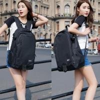 双肩包女2021新款休闲 行李背包旅行包 大容量中学生书包女电脑包 黑色