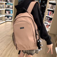 大容量书包女韩版高中初中大学生日系双肩包2021新款夏季旅行背包 粉色[不带挂饰]