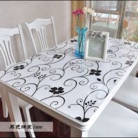 软玻璃PVC桌布防水防烫防油免洗长方形餐桌垫茶几电视柜台布胶垫 黑色抽象 60*60
