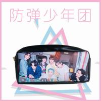 BTS防弹笔袋BLACKPINK周边彩色pu文具袋 韩版学生文具拉链 文具盒 款式A
