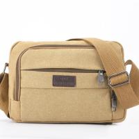 新款多功能维修电工工具包空调维修单肩帆布加厚大收纳工具袋 小号加厚帆布无字母款卡其色