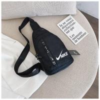 斜挎包男单肩包潮牌胸包男士包包小背包潮流休闲帆布韩版胸前男包 N迷彩黑色