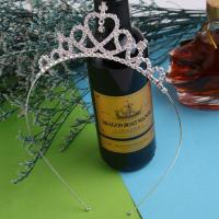 儿童皇冠头饰公主结婚女童配饰生日走秀水晶王冠钢琴演出模特发饰 特价款桃心 简单装送丝带发卡