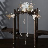 古装头饰流苏发钗汉服配饰品发簪子发饰古风发梳女全套装仙气步摇 颜如玉套装送眉心贴