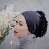 穆斯林纱巾新款网纱烫钻头巾夏季薄款方便套头回族时尚休闲巾盖头 莫代尔帽子