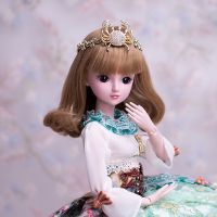 叶罗丽60厘米娃娃3分假发发套BJD大芭比素体裸身改妆换装女孩玩具 齐刘海短卷-亚麻金