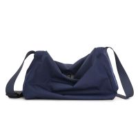 东诺韩版潮流男士尼龙防水单肩包大容量旅行袋斜跨简约休闲男包 蓝色 小号