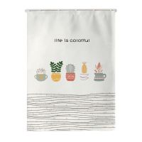 自粘可移动衣柜遮挡帘防尘遮丑帘遮挡布帘厨房鞋架橱柜台柜子帘子 小植物 魔术贴宽40*70CM[棉麻]