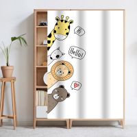 衣柜遮挡帘开放式衣帽间防尘帘卡通魔术贴柜子门帘鞋架遮挡拉帘子 卡通-01(送粘贴滑轨) 定制尺寸图案联系客服整片式