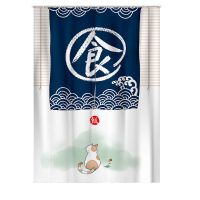 橱柜杂物滑轨遮丑帘自粘可移动鞋柜子遮挡帘衣柜防尘帘衣帽间门帘 食-饭 魔术贴宽40*60CM高[棉麻]