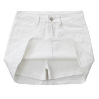 牛仔短裙女夏高腰a字白色包臀显瘦新款韩版百搭裤裙半身裙女学生 白色 带内衬 S