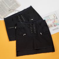 [清仓]黑色女短裙2021新款黑色裙子女休闲百搭短裙裙裤显瘦女裙 裙子 无内衬 L 建议120-135斤