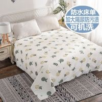 防水隔尿床单婴幼儿童宠物隔尿垫老人防失禁被单可机洗单双人床罩 菠萝 160X230cm防水床单