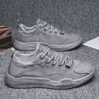 2021新款夏季冰丝帆布鞋潮流男士休闲透气工作鞋百搭防臭懒人布鞋 LJ08灰色(特价款) 39