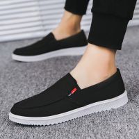 2020韩版帆布鞋防滑工作休闲鞋百搭男鞋夏季透气一脚蹬老北京布鞋 1910黑色 39