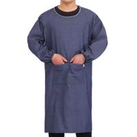加肥加大围裙耐磨耐脏牛仔罩衣反穿衣工作服防污长袖劳保成人男女 牛仔罩衣大码[160斤以内]
