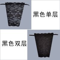 高档防走光抹胸新款内衣女性感迷人内搭蕾丝裹胸无痕一片式胸贴薄 黑色-单层 均码