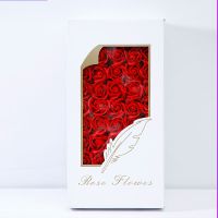 香皂花头批发盒装肥皂花束diy材料花店包花束礼盒用3层肥皂花花头 大红色