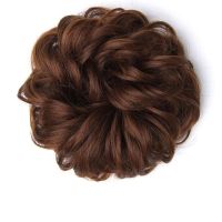 假发女发包九朵花爪夹假发圈女生盘发新娘丸子头发包抓夹花苞头 进口高温丝卷发发圈浅棕色
