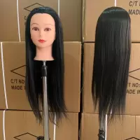假发头模练习编发盘发化妆公仔头仿真发假人头模特头编发盘发化妆 黑色