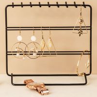 创意耳环架壁挂饰品展示架首饰挂架挂墙上项链架耳钉耳坠家用收纳 INS风桌面款黑色