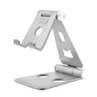 平板支架桌面手机支架懒人折叠适用ipad华为苹果手机平板全金属 银色 全金属可折叠手机支架