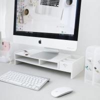 台式笔记本电脑显示器屏幕增高架 ins办公室桌面置物收纳盒垫高架 多功能款