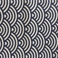 新和风棉麻烫金加厚日式民族布料粗麻布面料沙发抱枕靠垫桌布布料 和风鱼鳞