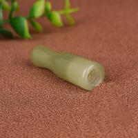和田玉竹节竹子烟杆旱烟袋老式岫玉石烟嘴烟斗男士健康过滤烟嘴头 6cm
