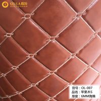 刺绣软包皮革面料加厚海绵移门床头板靠背软包背景墙防盗门软包 6MM苹果木S 1.35米*1米