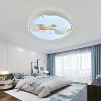 5D喷画LED圆形吸顶灯卧室灯节能阳台灯书房灯过道灯客厅灯具灯罩 一路有你 40cm白光24w