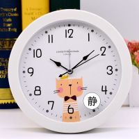 创意卡通家用学生时尚静音床头挂钟儿童简约大字体小闹钟钟表台钟 778白色[16厘米]