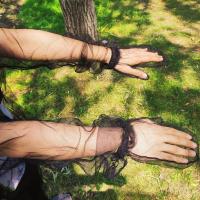 2021精选钓鱼垂钓防蚊虫服园林作业防蚊服户外旅行野营防虫服网纱 手套 L 身高160-175体重50-75