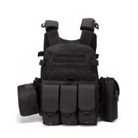 战术背心户外CS游戏野战装备马甲防护战术马甲 黑色(送1个贴)