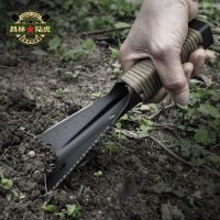 昌林多功能户外车载便携小军铲子不锈钢工兵铲挖菜园艺种花工具 黑色(送3件套)