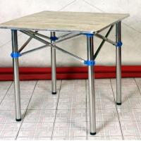 折叠桌户外夜市摆摊地推便携式折叠桌子简易家用小桌子折叠餐桌椅 仿古色 圆柱腿60*60*70高