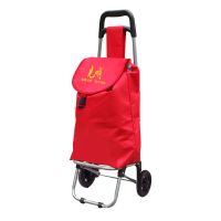 可爬楼购物车买菜车小拉车折叠便携式手拉车拉杆车家用手推车拉货 平头大红(光明)车