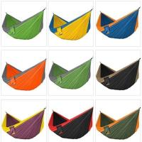 自动蚊帐防侧翻吊床降落伞布吊床尼丝纺吊床户外吊床绑带秋千吊椅 3米2米超大款随机颜色（无蚊帐）