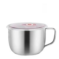 304快餐杯干饭人碗大容量不锈钢双层分格带盖子上班族多层饭缸盒 201薄款泡面碗