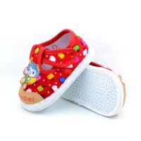 宝宝手工布鞋千层底婴儿鞋子女学步鞋男春秋儿童鞋一软底0-1-2岁 红色 包头-千层底 内长11.0cm