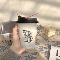 ins韩国超可爱少女心卡通小狗小幽灵陶瓷吸管奶茶家用咖啡随手杯 干杯小狗单杯无盖