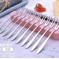 304水果叉套装不锈钢水果叉水果签甜品叉小叉子月饼叉餐叉蛋糕叉 304水果叉[10支装]送收纳盒