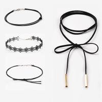 choker颈链锁骨链女韩国简约学生脖子饰品蕾丝短款项链项圈女颈带 1146号4件套